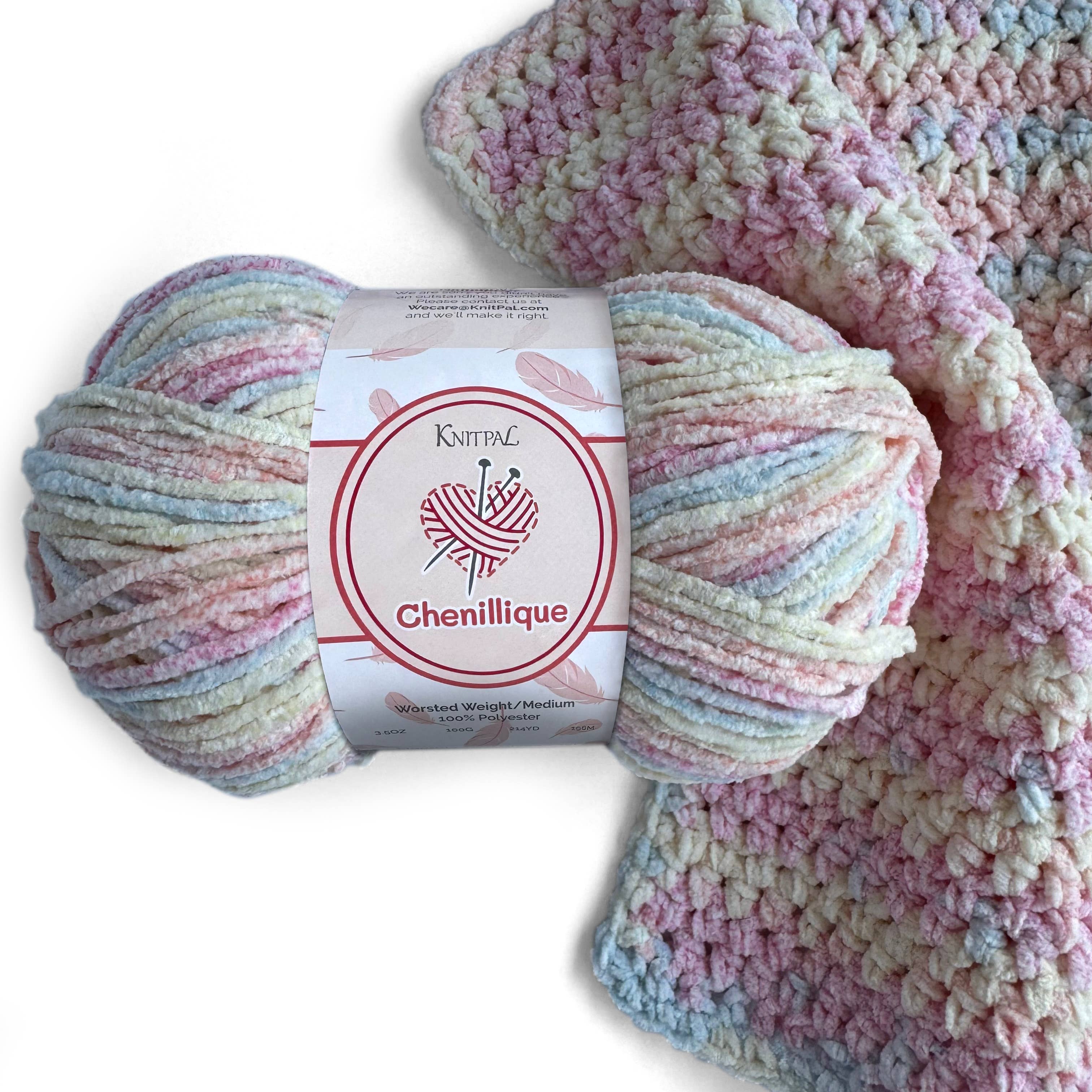 KnitPal - Wholesale Yarn - Chenillique Velvet Chenille Crochet Yarn - Worsted Weight 426