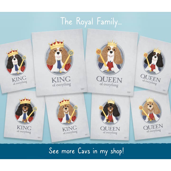 Laura Bergsma Studio - Venta al por mayor Ilustración - Lámina artística Cavalier King Charles Spaniel, diseño King6