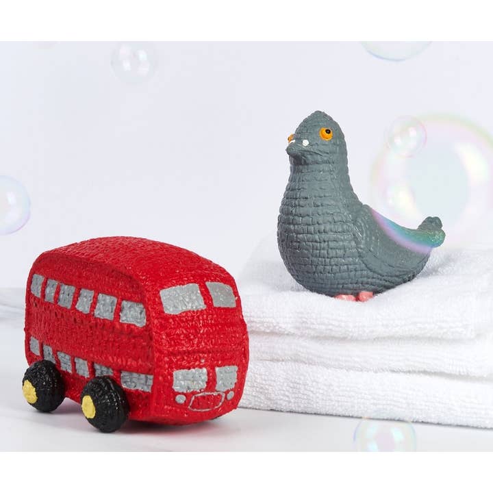 Best Years Ltd - Wholesale Bath Toy - Baby - London Bus Toy, Bath Toy and Teether, Natural Rubber Red