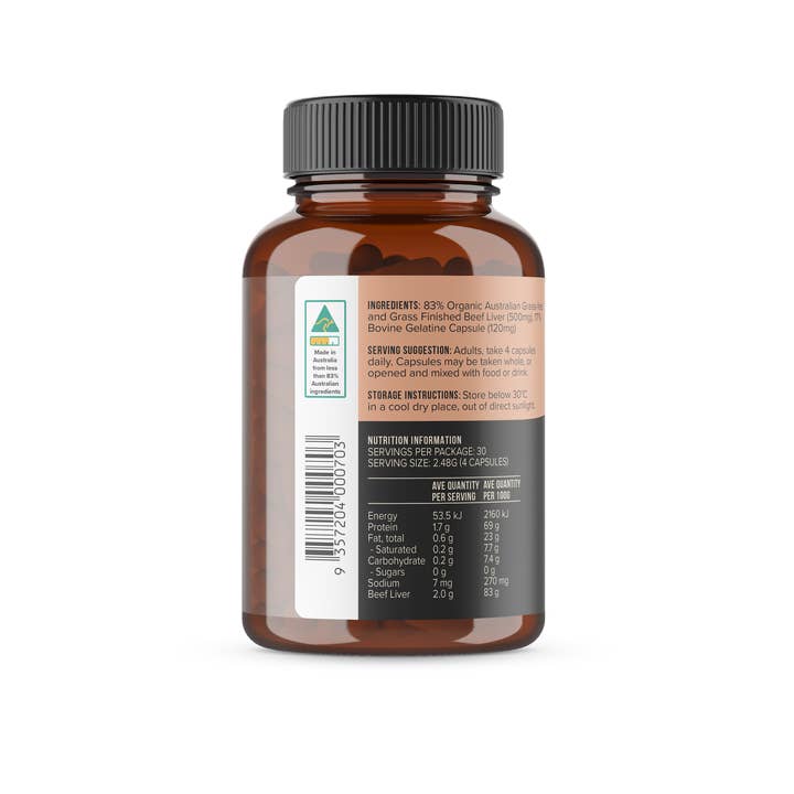 Chief Nutrition - Wholesale Oral Supplement/Vitamin - Organic Beef Liver Real Food Vitamins (120 Capsules)