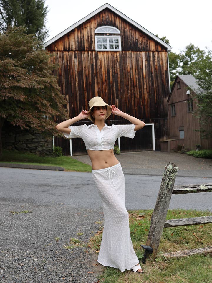 Savanna Skirt White Eyelet for wholesale by Sister New York