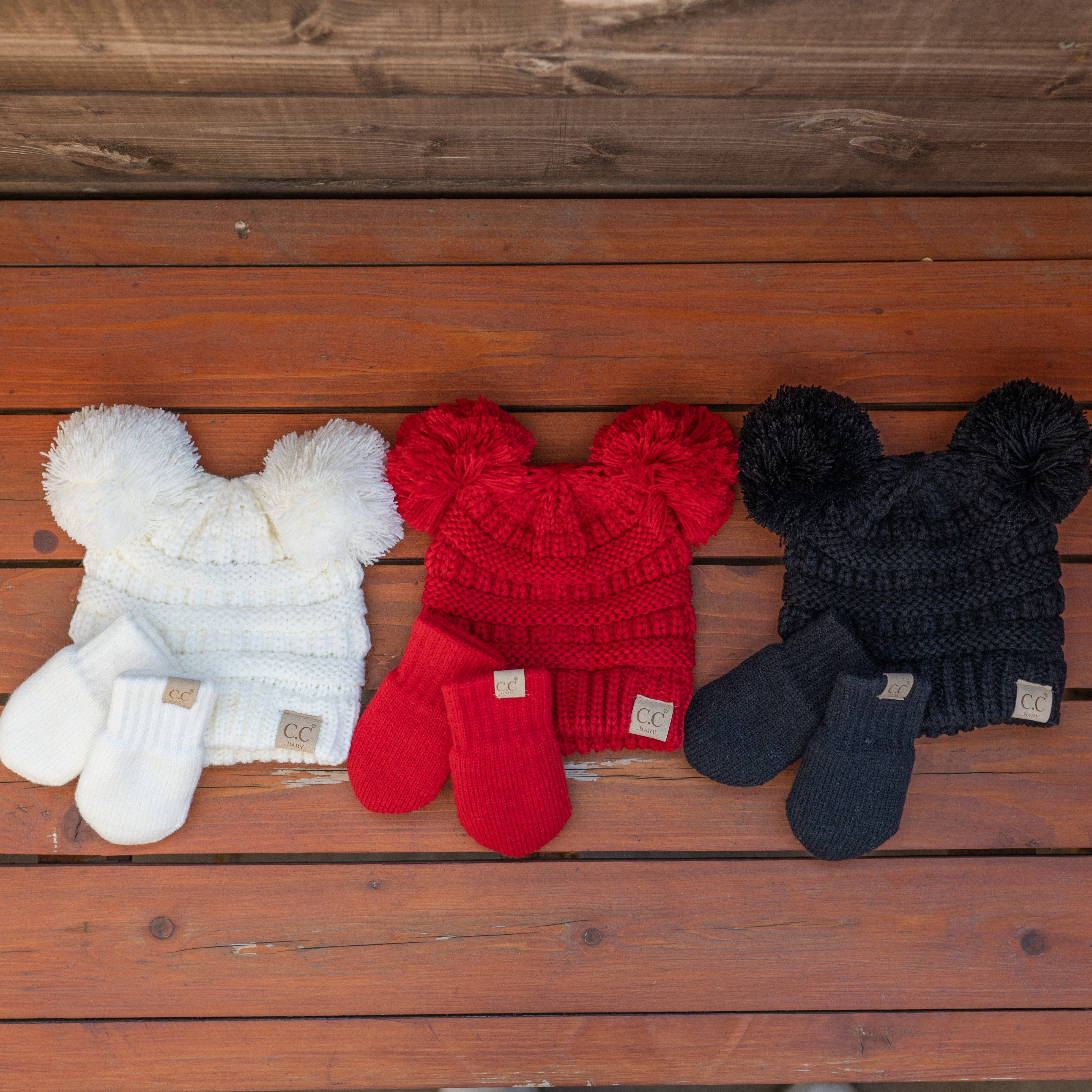 Truly Contagious - Wholesale Clothing Set - Baby - CC Baby Pom Pom Beanie and Mittens Set ( BABY-SET-4 )13