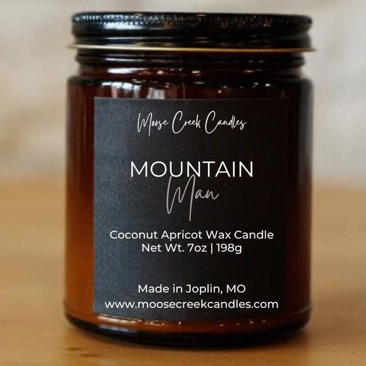 Mountain Man | Vela en Tarro Ámbar para venta al por mayor de Moose Creek Candles