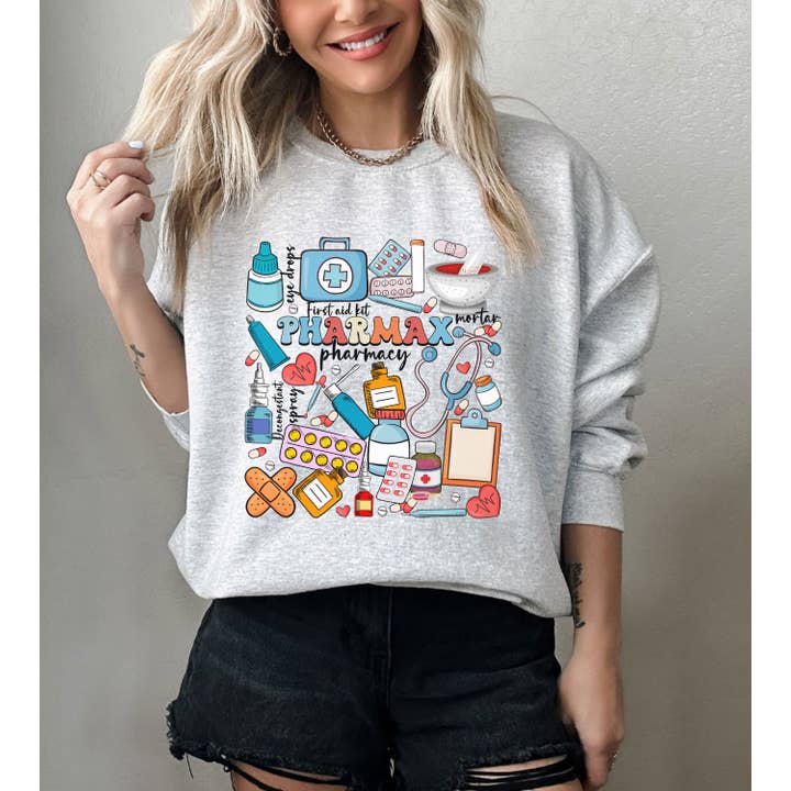 NVC Ecommerce LLC - Wholesale Graphic Sweatshirt - Women's - Funny Pharmacy Life Sweatshirt, Pharmacist Sweater, Pharmacy3