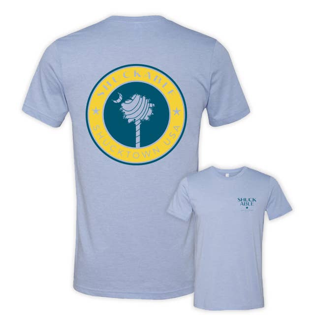 Palmetto Seal Tee - Navy and Yellow Imprint for wholesale by Shuckable