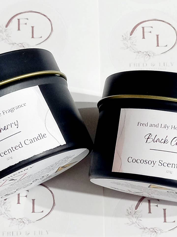 Black Tin Scented Candle 120ml for wholesale by Fred & Lily Home Fragrance & Cosmetics