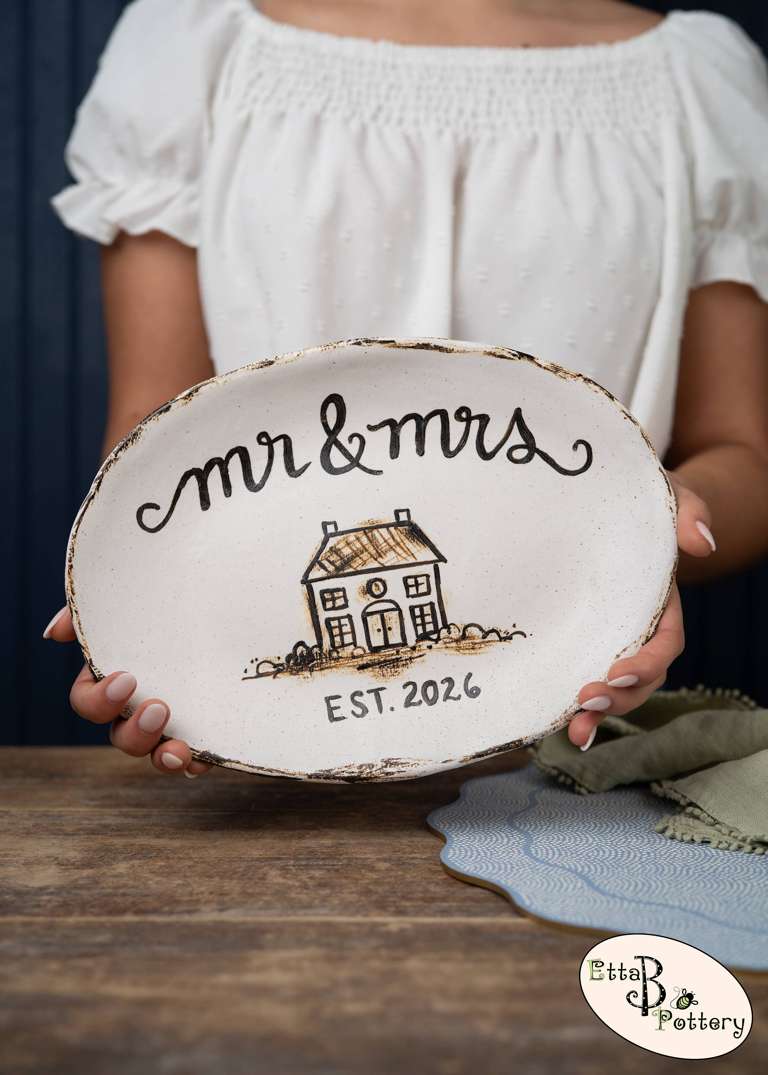 Etta B Pottery - Wholesale Decorative Tray - Mr. and Mrs. Home 2026