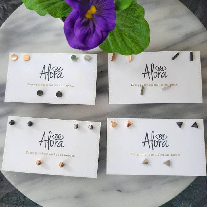 Ginny - Minimalist Stud Earring Set for wholesale by Alora Boutique Inc.