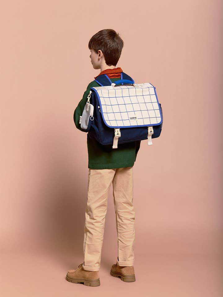 Cartable Léo Tricolore Carreaux pour la vente par Hindbag