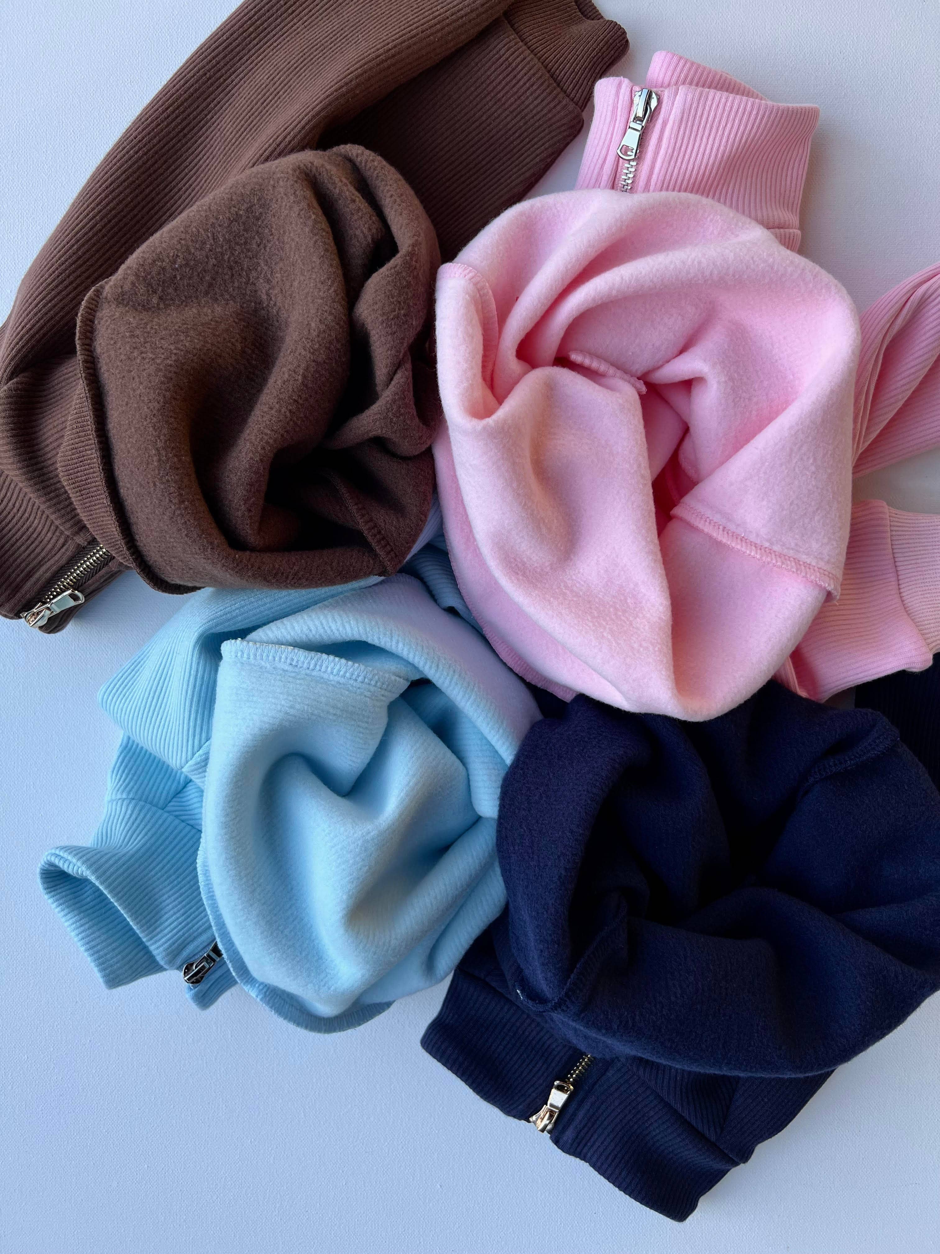 Frost Blue Kids Fleeced Tracksuit Ribbed Cotton for wholesale on Faire5