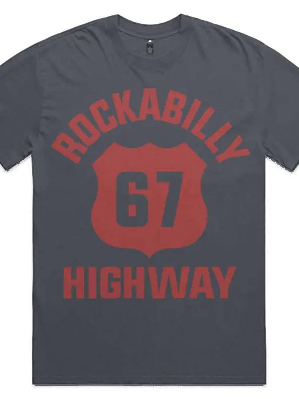"Rockabilly Highway" Kraftigt Tvättad T-shirt för wholesale av Amp'd Apparel Company