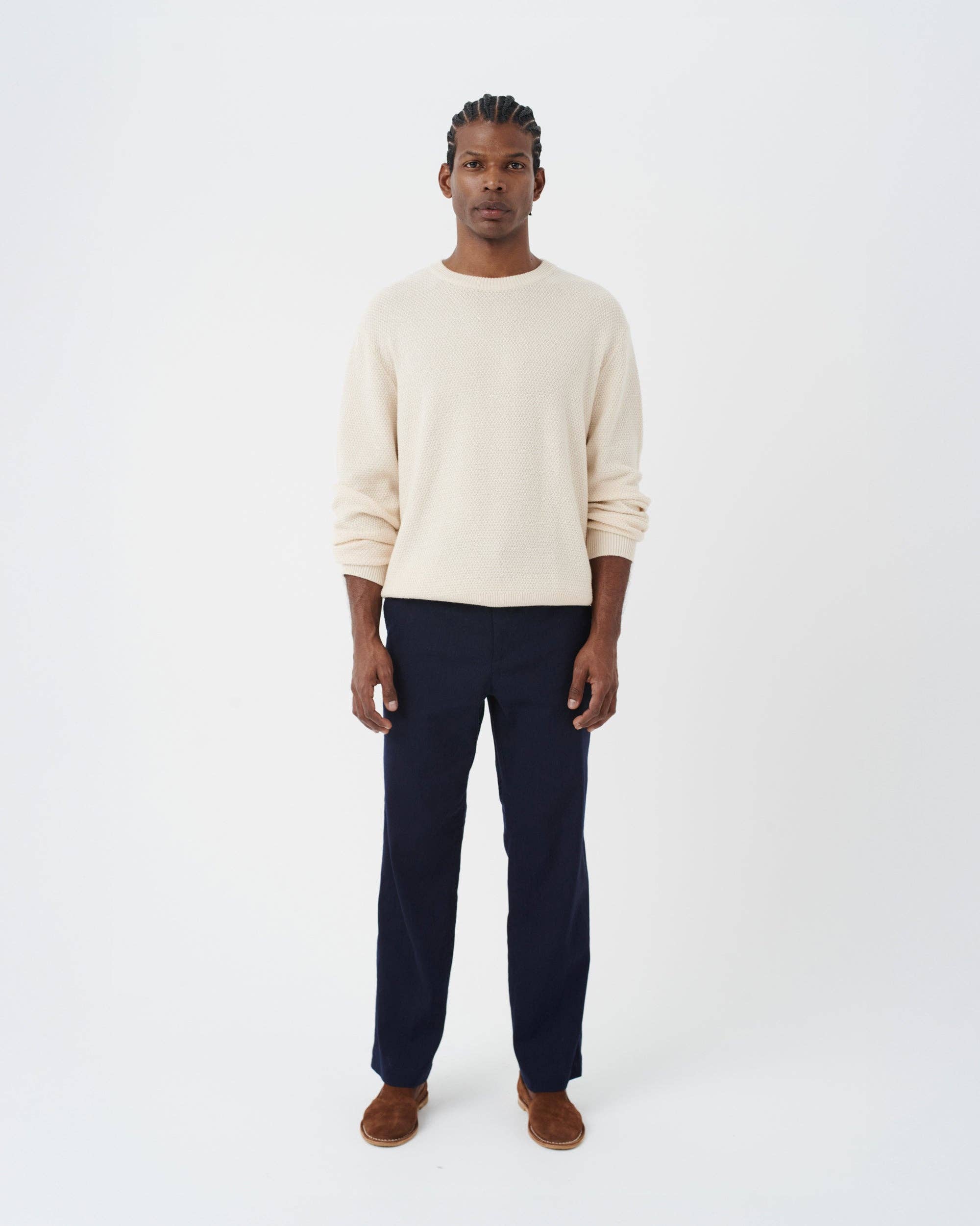 THE (REAL) GARCIA - Wholesale Knit Sweater - Men's - STRUCTURED SWEATER STONE1