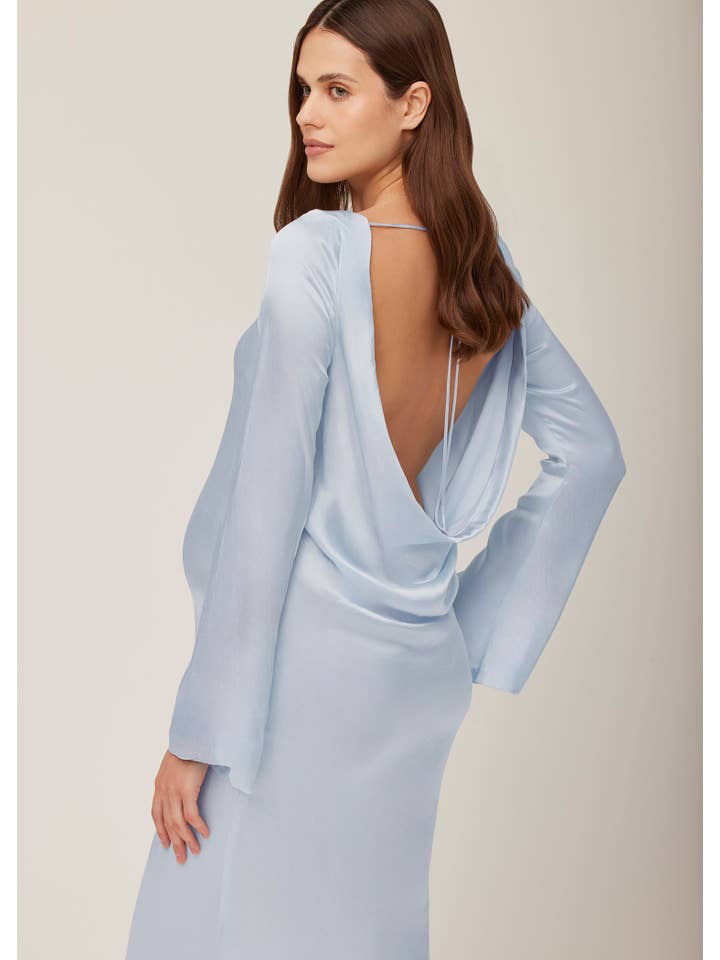 BUMPSUIT - Wholesale Dress – Maternity - Backless Bell Sleeve Gown1