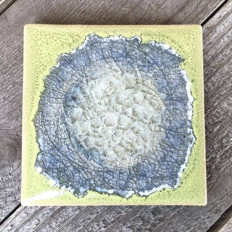 Dock 6 Pottery - Vente Sous-verre - Sous-verre Geode Crackle, individuel, 4 « x 4", verre fondu19