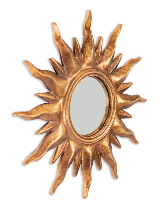 McGowan & Rutherford Ltd - Wholesale Wall Mirror - Antique Gold Sunburst Framed Small Convex Mirror2