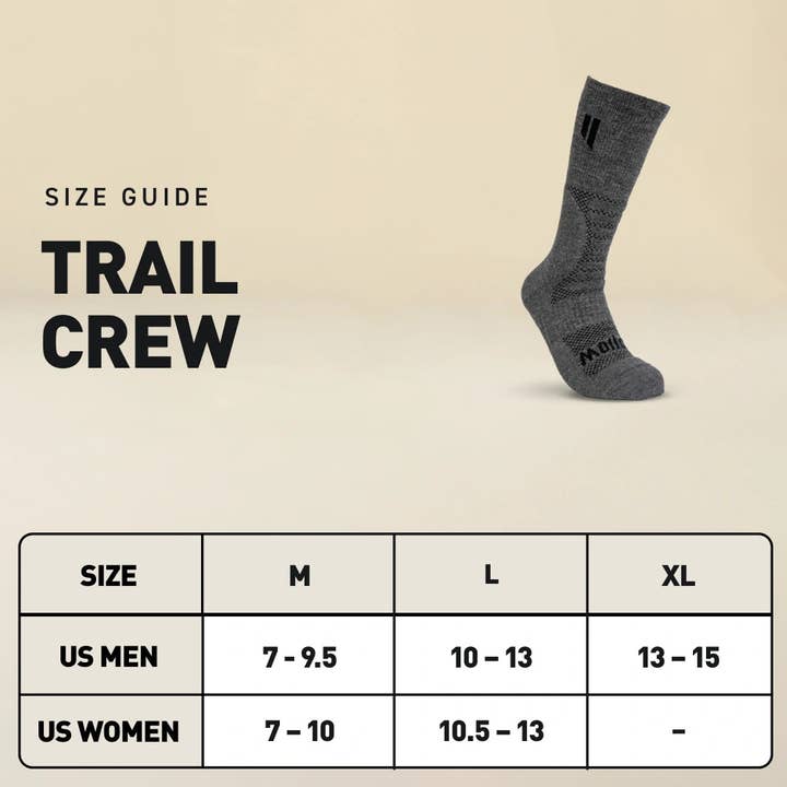 Grey Trail Crew Socks for wholesale on Faire8