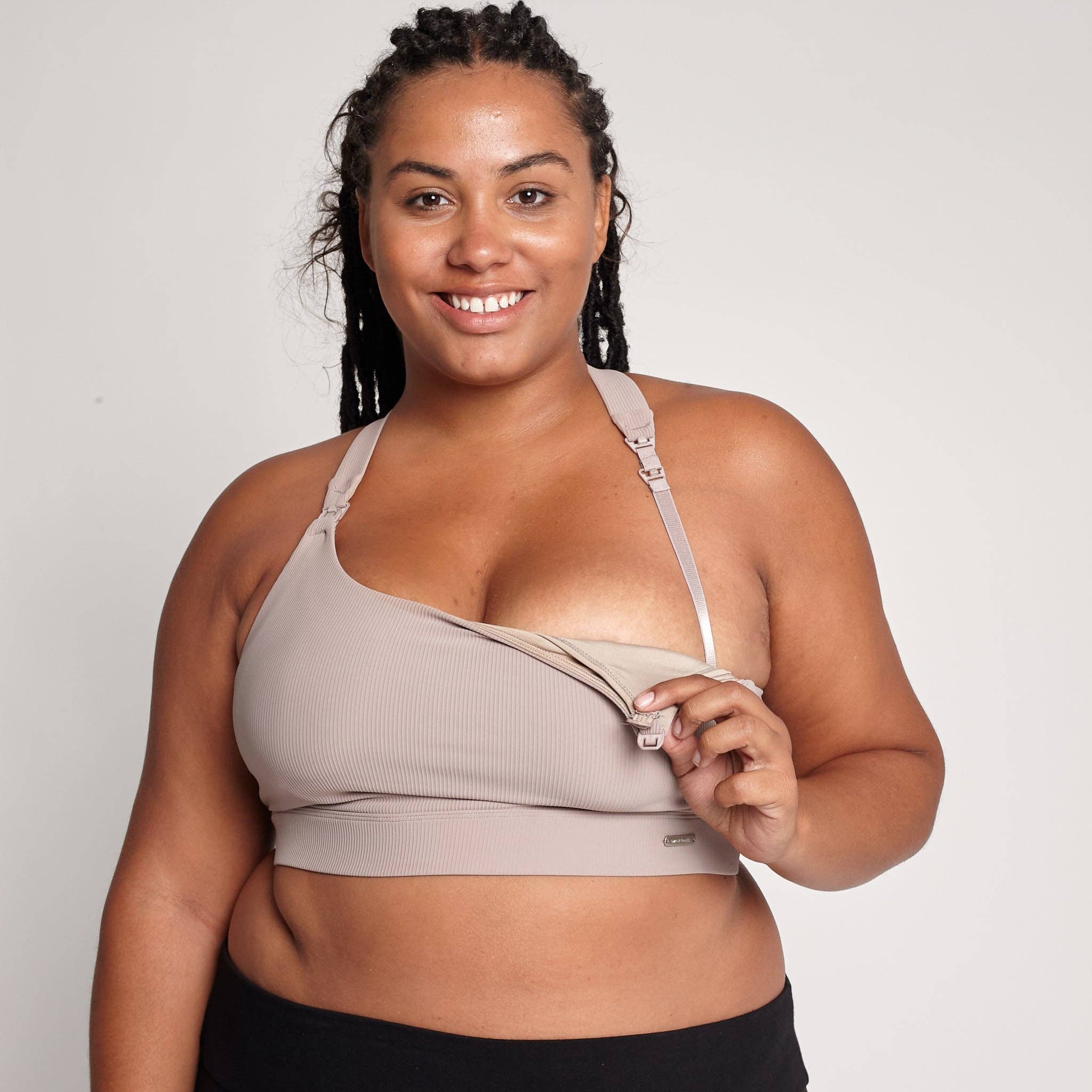 Chai Venice 3 Ultimate Support Full Coverage Nursing & Pumping Sports Bra (Ribbed Chai) for wholesale on Faire2