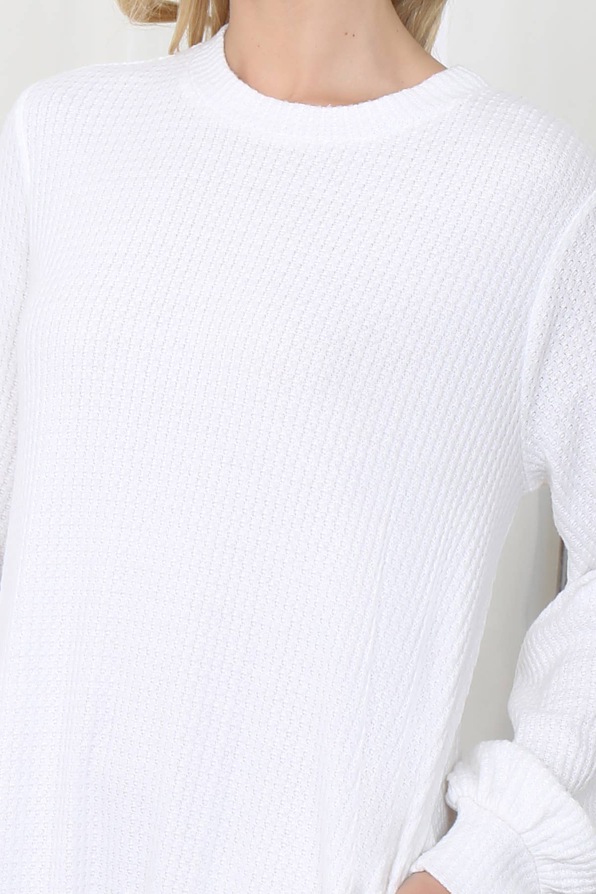 You & Me - Wholesale Dress - Women's - YMD10051V-BRUSHED WAFFLE BUBBLE SLEEVE POCKET DRESS32