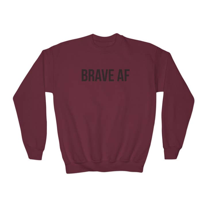Brave AF Sweatshirt met ronde hals voor jongeren voor wholesale door Get Primped