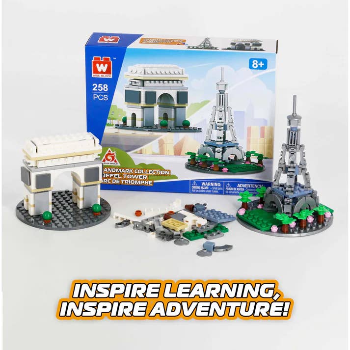 Eiffel Tower and Arc de Triomphe Building Block Set Toy for wholesale by Alpha Toys