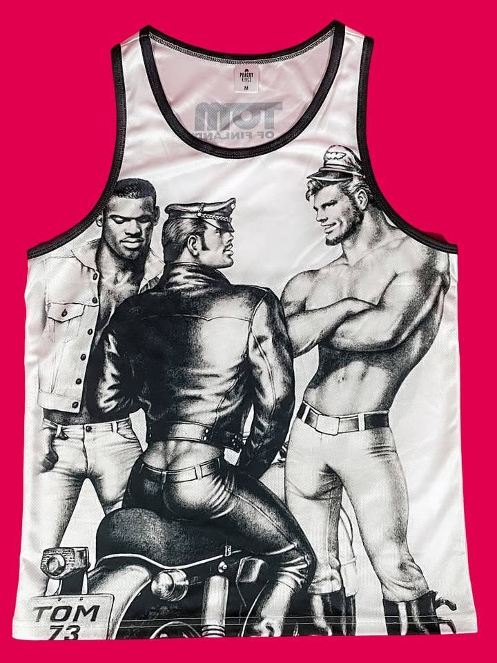 Peachy Kings / Kweer Cards - Wholesale Tank Top - Men's - Tom of Finland Mesh Tank Top — "TOM 73 — Classic"
