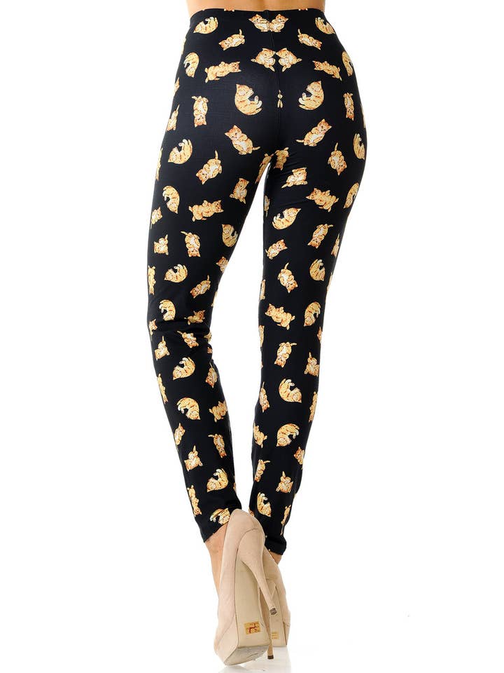 USA Fashion - Vendita all'ingrosso Leggings - Donna - Leggings cremosi e morbidi con gattini giocosi di USA Fashion5
