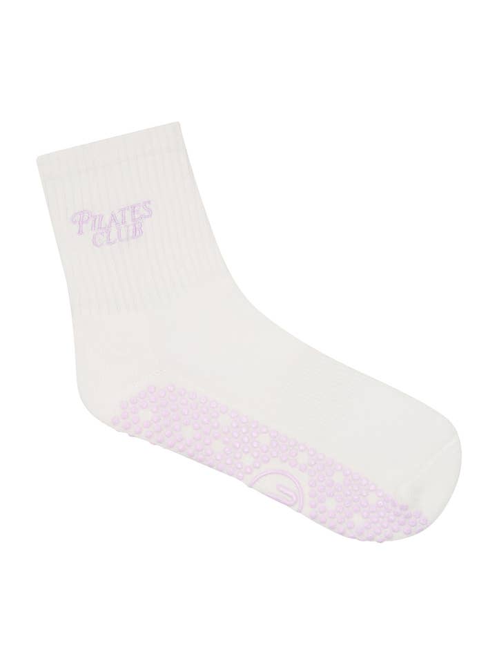 MoveActive – wholesale Socks – Women's – Crew Non Slip Grip Socks - Pilates Club Ivory2
