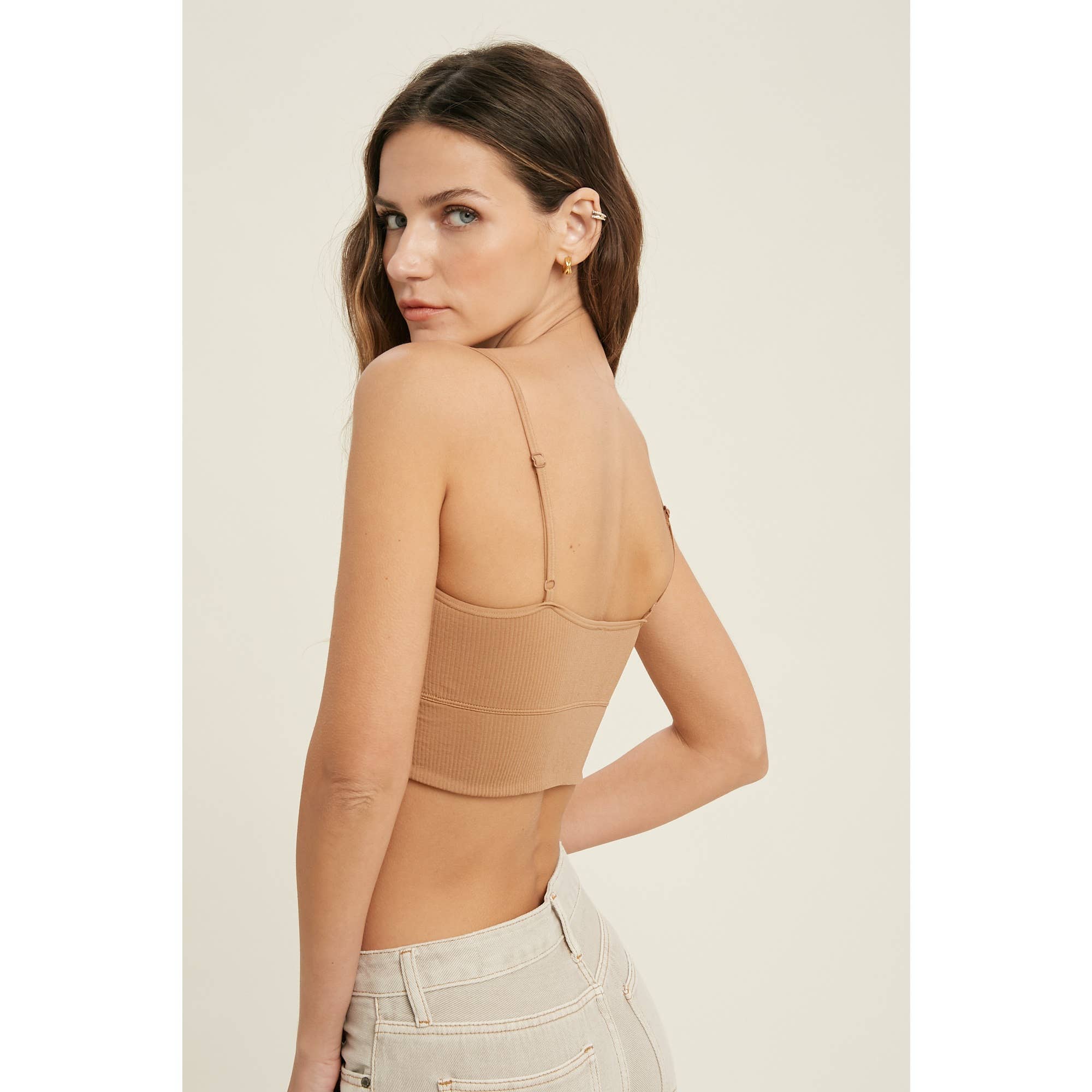 Wishlist Apparel - Wholesale Bralette - Women's - RIBBED SEAMLESS BRALETTE WITH DETAIL / WL22-66227