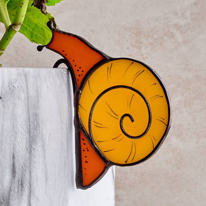 Curios Snail Plant Pot Stained Glass Decoration for wholesale by Avalglass