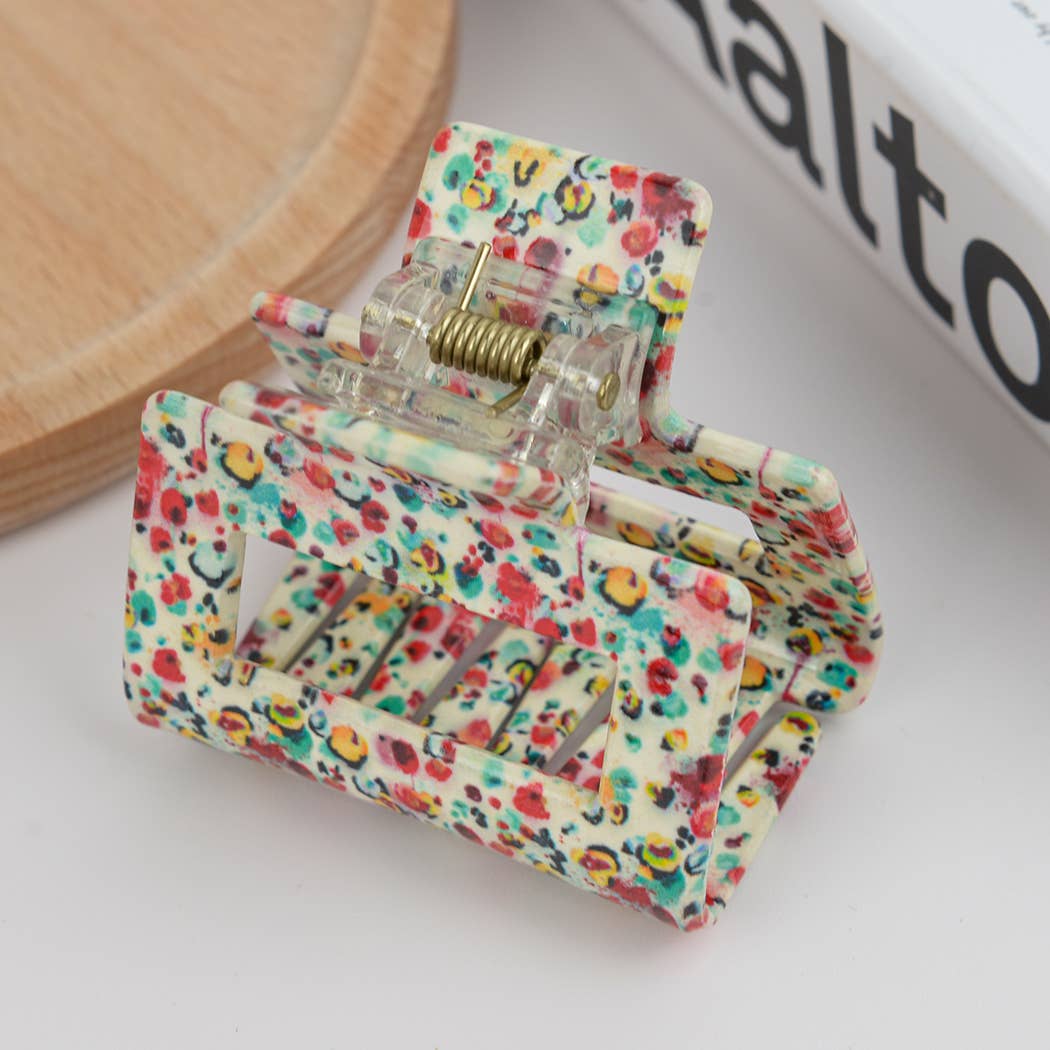 TheDivaSoap – Großhandel Haarclip – Damen – Quadratischer Haarklammer aus Azetat mit buntem Aufdruck, umweltfreundlich12