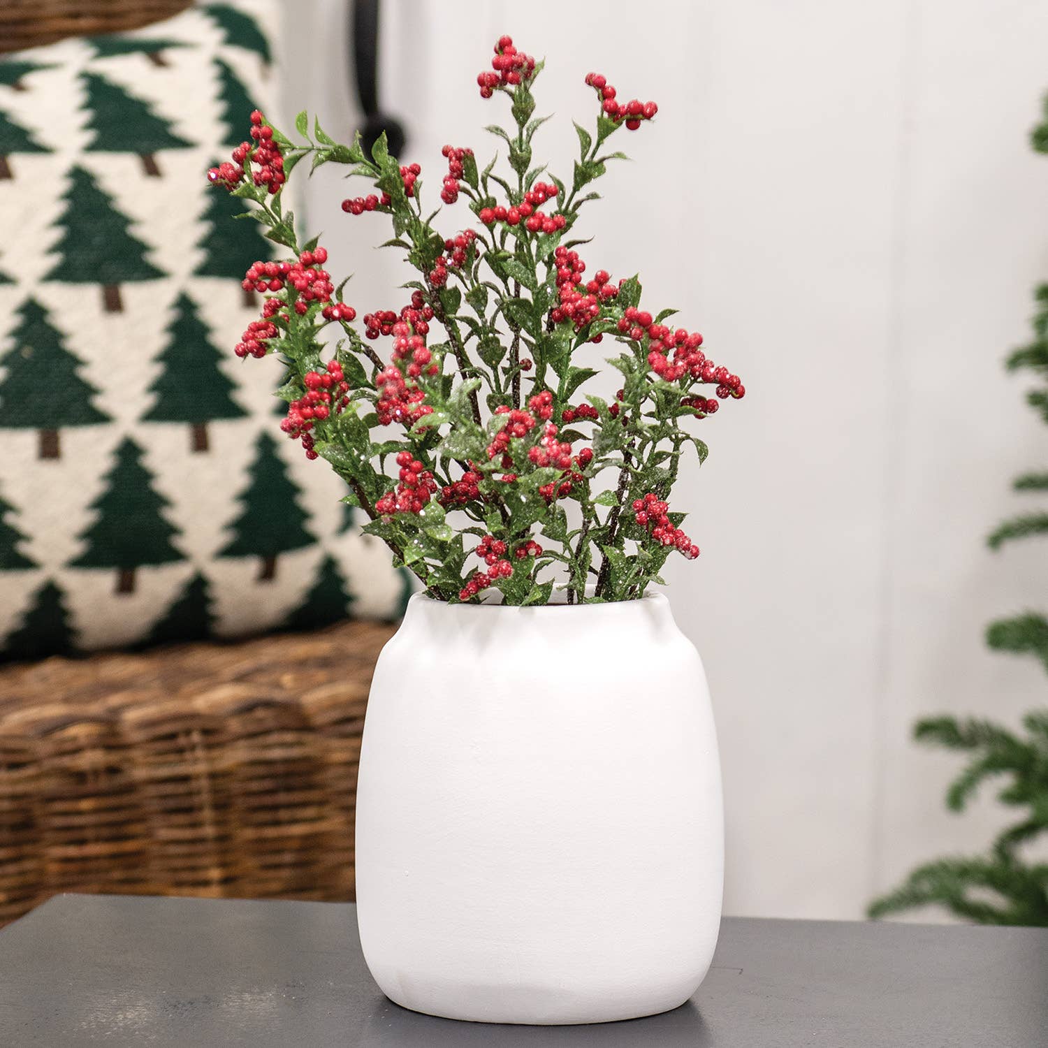 Col House Designs - Wholesale Vase - White Ceramic Wide Vase - 6.5"H1