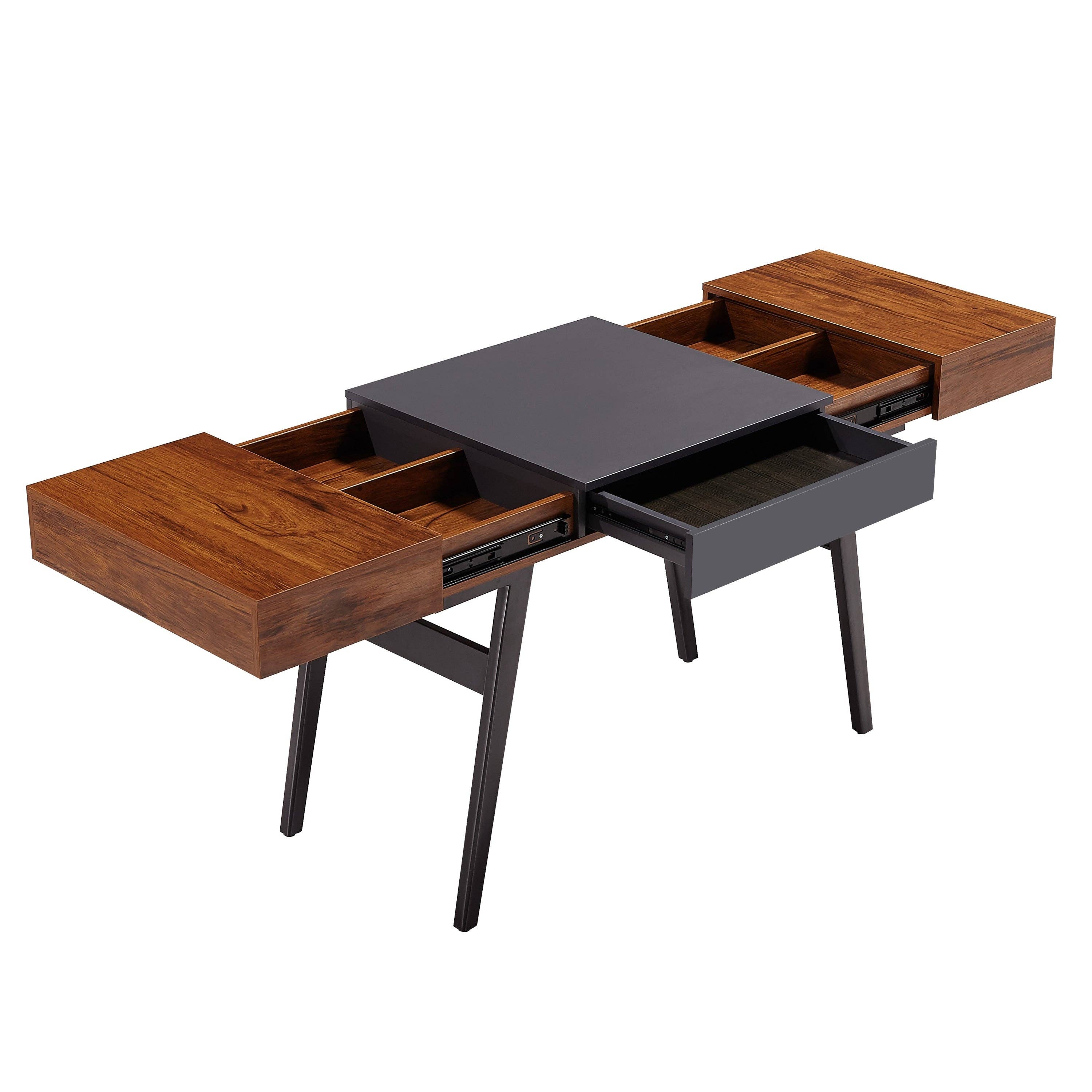 Mahogany Expandable Modern Desk with Storage for wholesale on Faire9