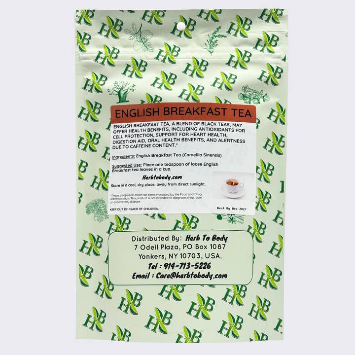 Herb To Body - Venta al por mayor Tés a granel - Té inglés para el desayuno, 4 onzas