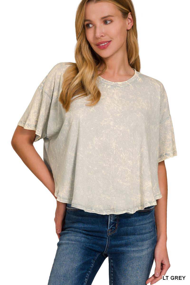 42POPS – wholesale T-shirt – women's – "._ SI-25351 Vintage Washed Short Sleeve Top As shown8