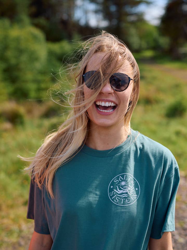 Salty Sisters - Wholesale Screen Printed T-Shirt - Women's - Light Women's Boxy T-Shirt2