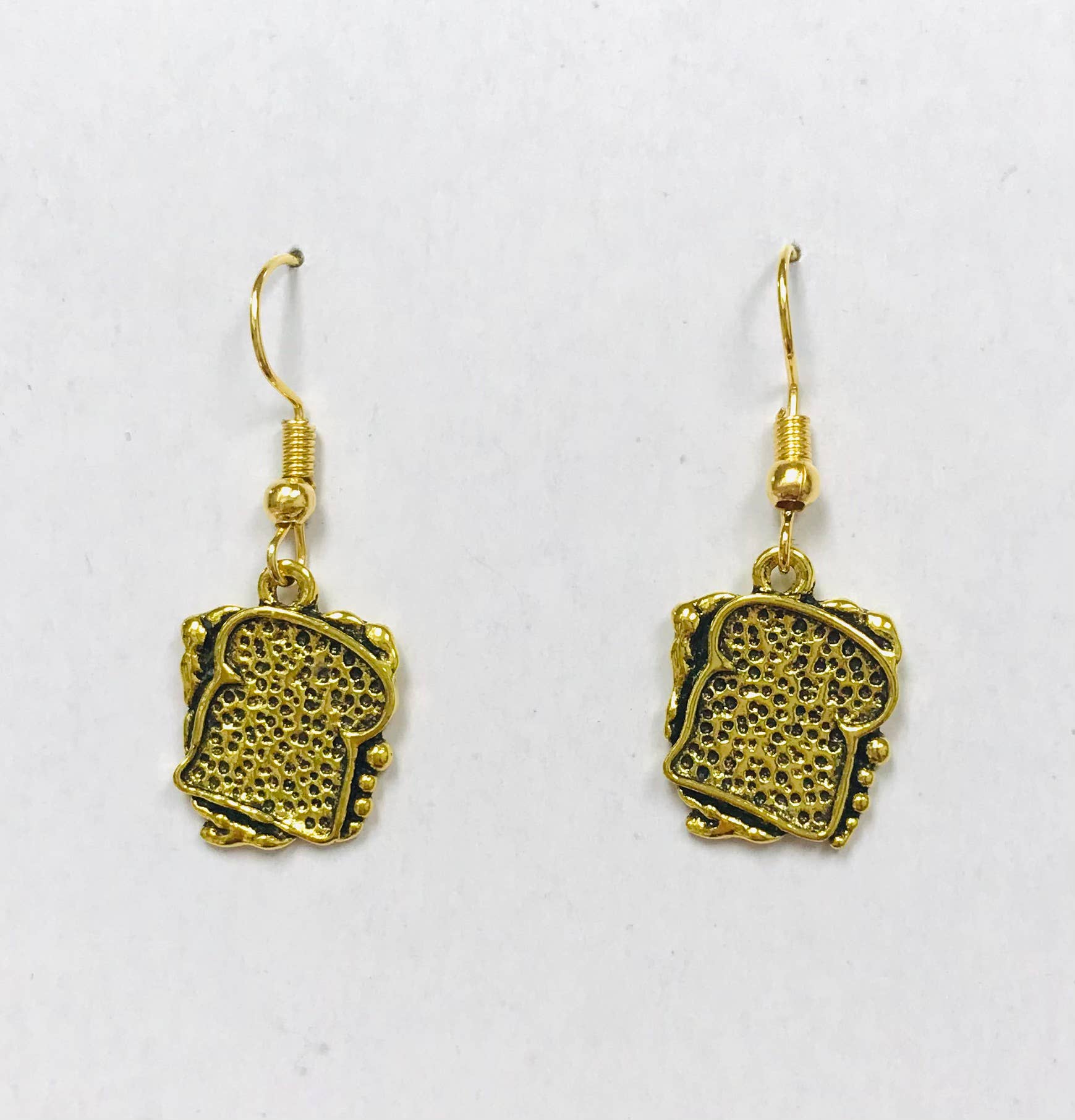 SimpleNGreat - Wholesale Dangle Earrings - Gold Toast Earrings Sandwich FISH wire Earring 0