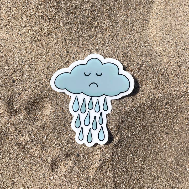 Art By Kimba - Wholesale Sticker - Sad Rain Cloud Waterproof Transparent Sticker3