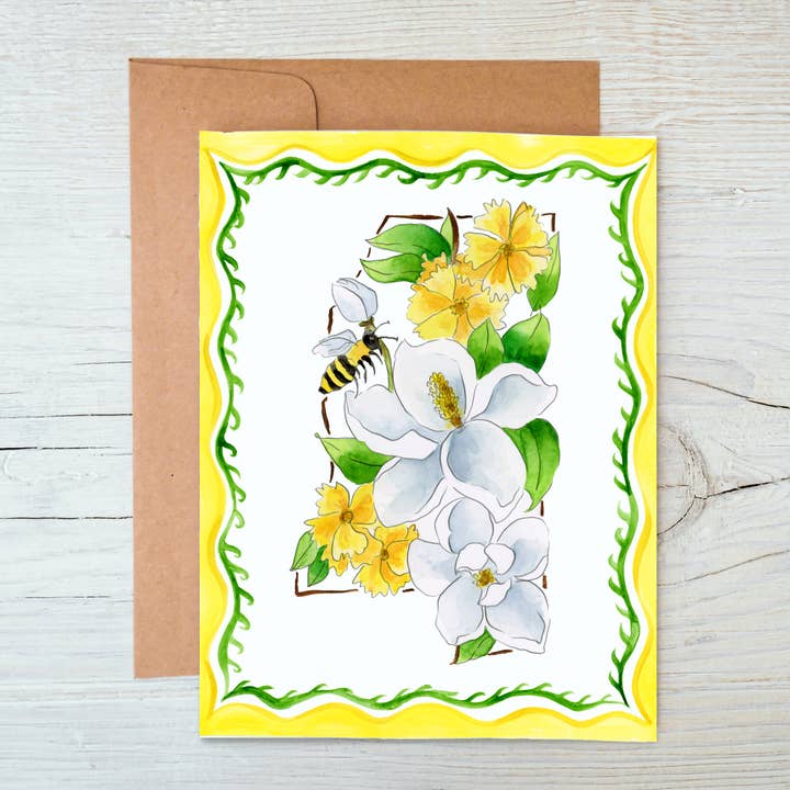 Mississippi Wildflower Note Card for wholesale by Magnolia Creative Co.