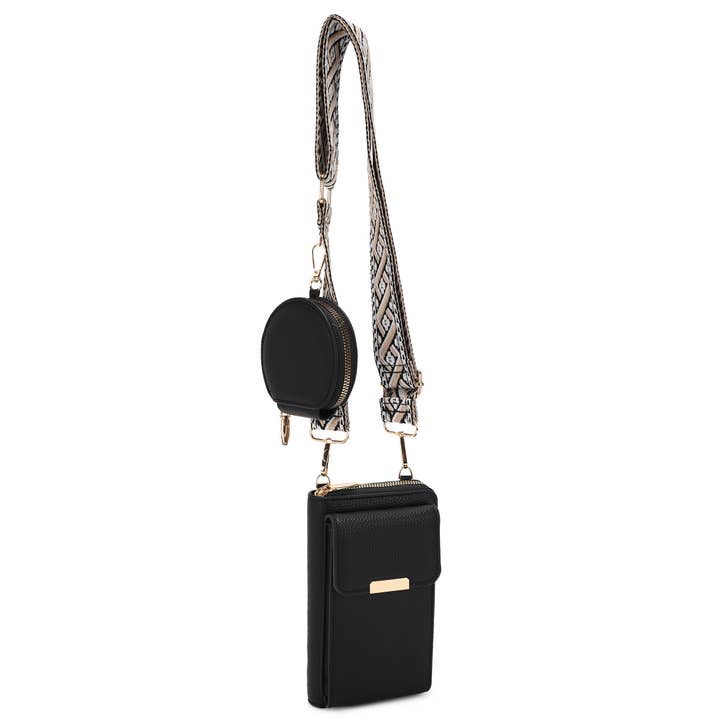 KAYLA+AVA - Wholesale Phone Wallet - Women's - PATTY CELLPHONE/WALLET WITH COIN PURSE IN PRINTED WEBSTRAP