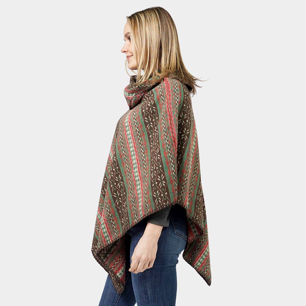 Sensibling Corp. - Wholesale Poncho - Women's - Ethnic Patterned Poncho2