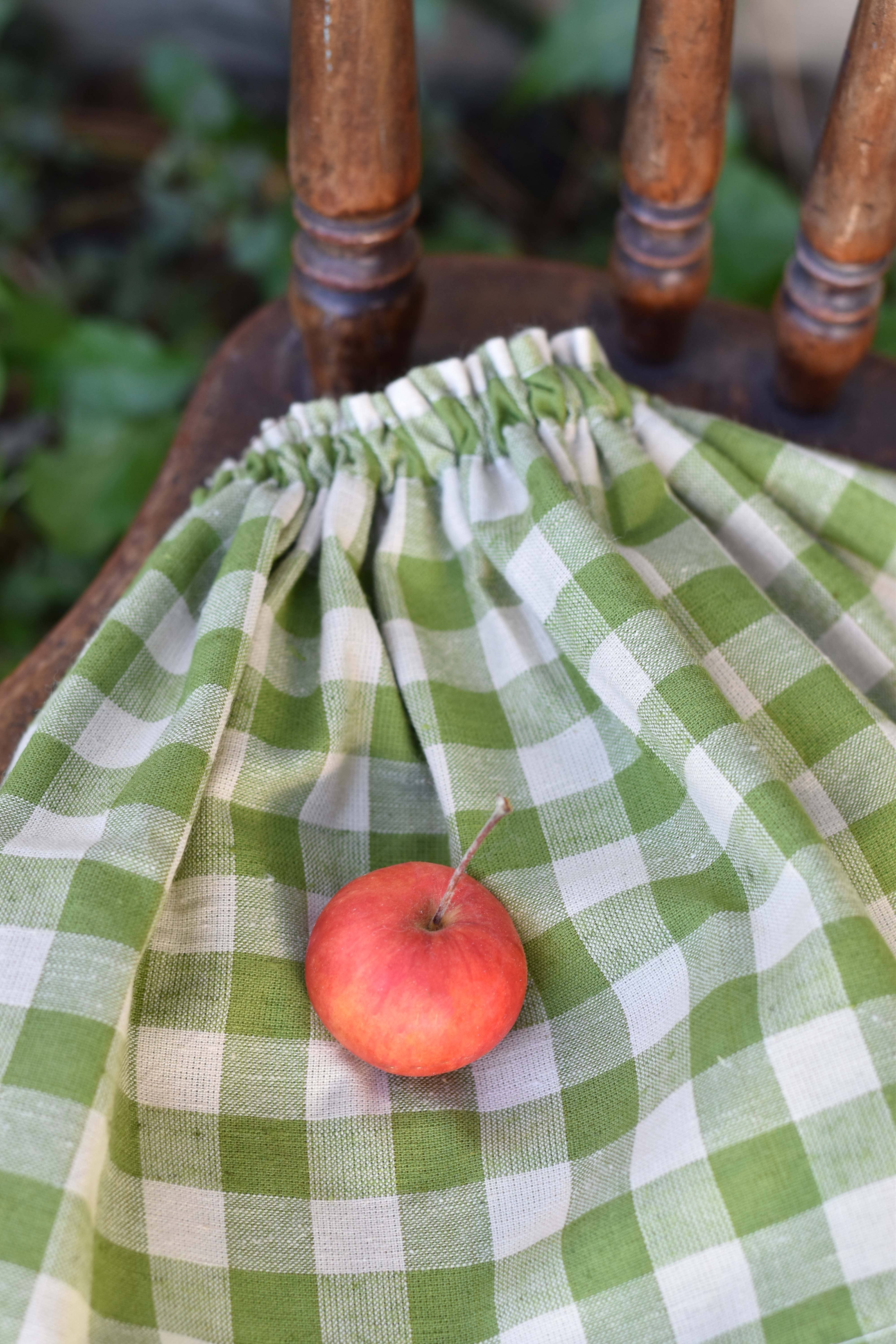 Woolgrass Farm - Wholesale Stuffed/Plush Toy - Kids & Baby - Fig the Frenchie Dog - Gingham Skirt - Handmade Wool Doll5