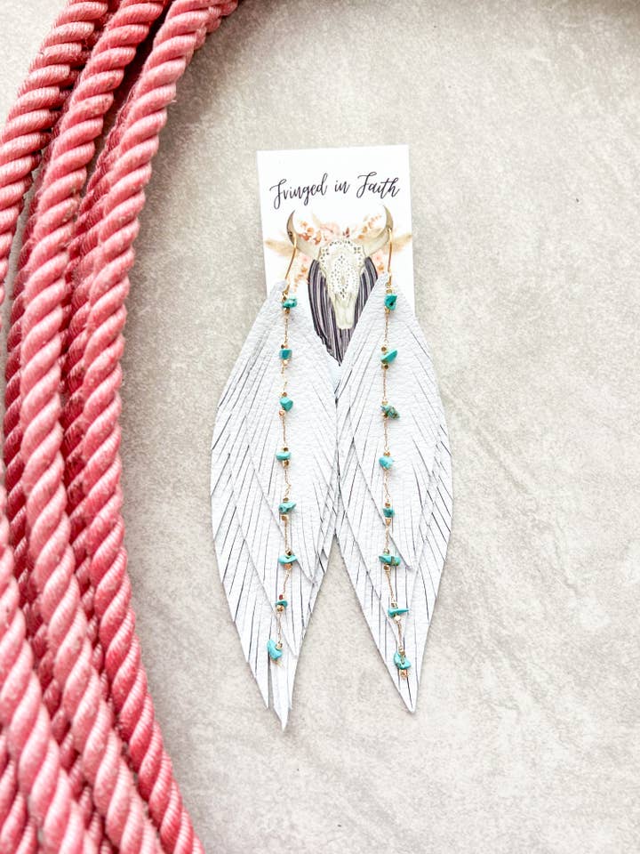 Leather Shoulder Dusters | White for wholesale by Fringed In Faith