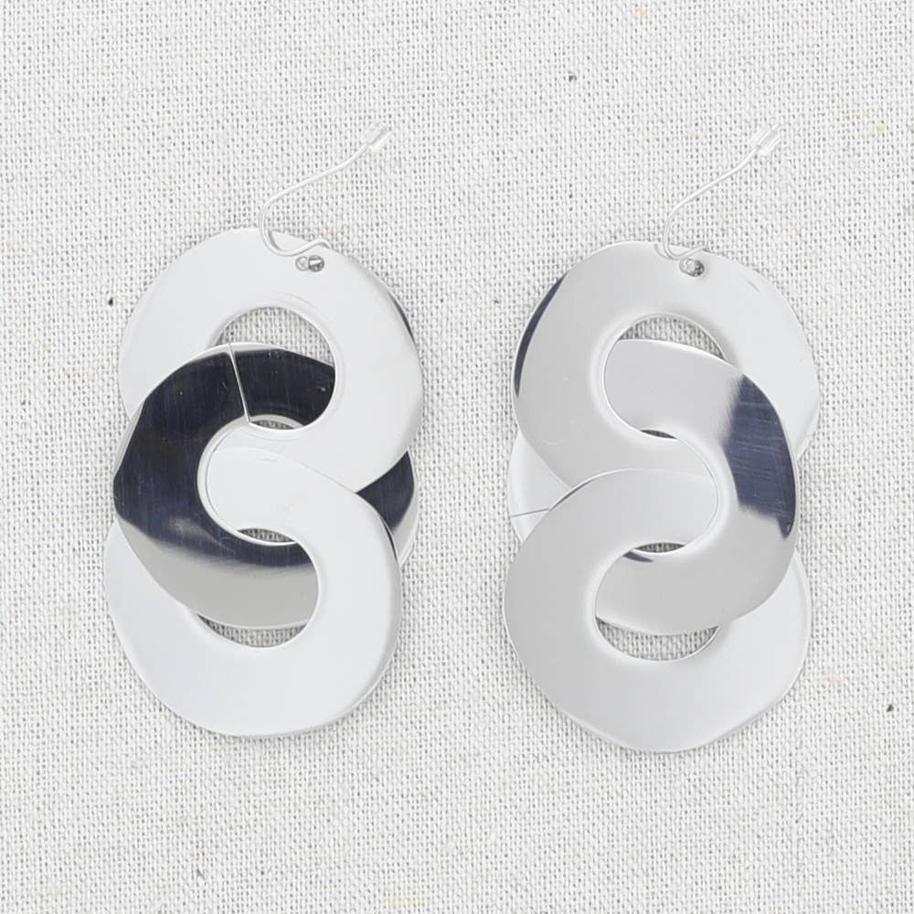 Sonata - Wholesale Snap Jewelry - Triple Eslabon Steel Earrings1