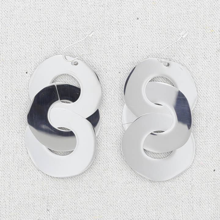 Sonata - Wholesale Snap Jewelry - Triple Eslabon Steel Earrings1