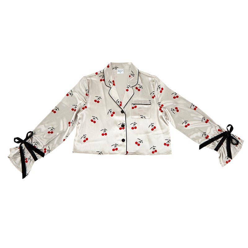 Angle - Wholesale Sleepwear Set - Women's - Short PJ + Velvet Ties - Mon Cheri1