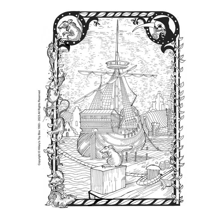 Hillary's Toy Box LLC - Wholesale Coloring & Activity Book - Adult - Of Popes & Plagues Coloring Book2