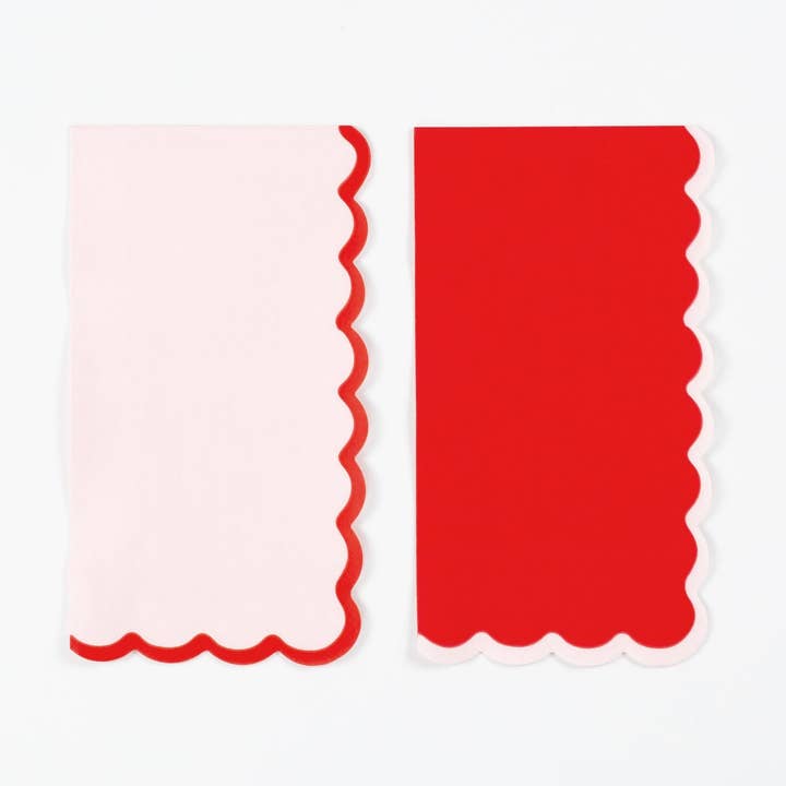 From the Heart Scallop Guest Towels for wholesale by Gatherings by Curated Paperie