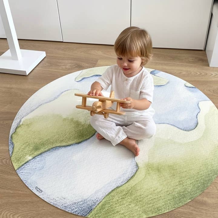 Tapete Vinílico Planeta 95cm diâmetro por atacado de Nenina & Co