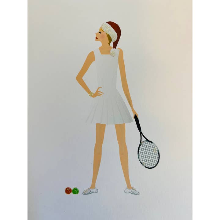 Studio Daedre - Wholesale Season's Greetings Card - Tennis Gal, Holiday Card - Loose Card