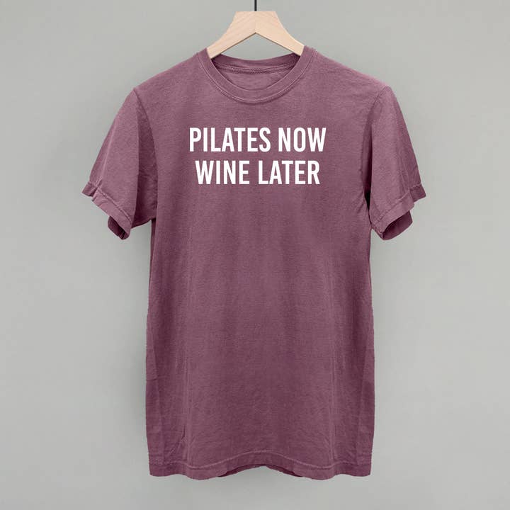 Ivy + Cloth - Wholesale Screen Printed T-Shirt - Women's - Pilates Now Wine Later